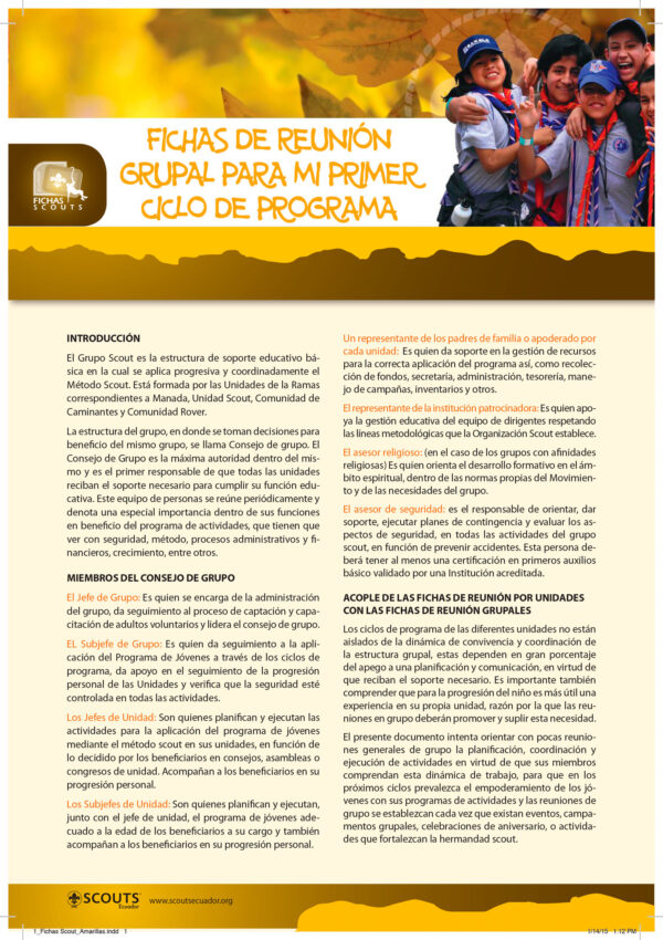 1 Fichas Scout Amarillas