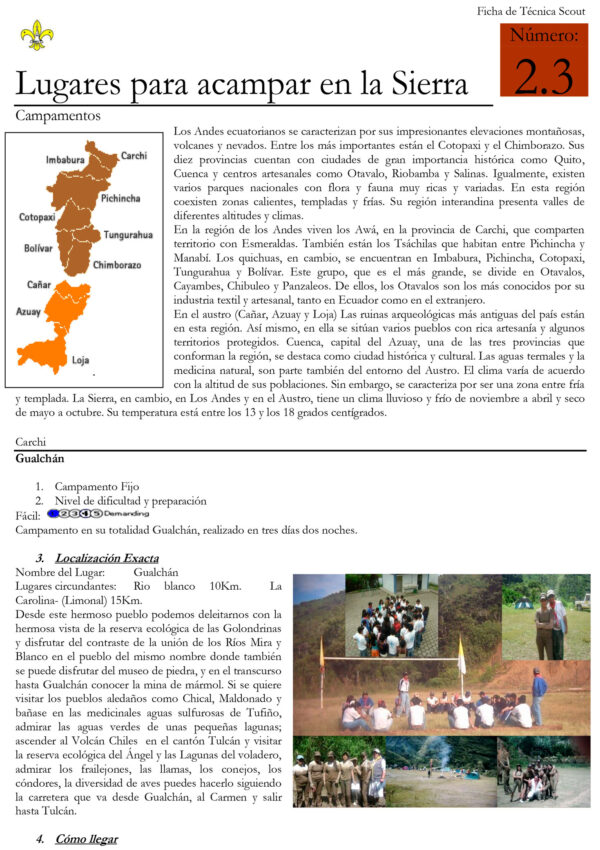 2.3 Lugares para acampar en la sierra