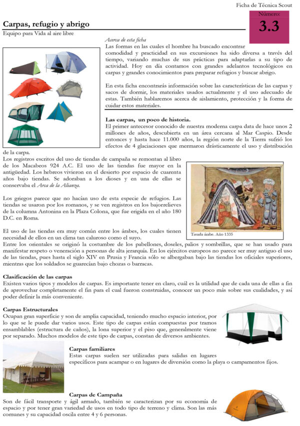 3.3 Carpas refugio y abrigo