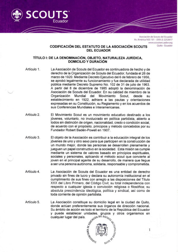 Estatuto actualizado 2016