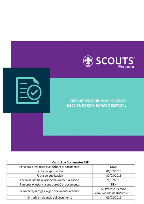 Instructivos BP Eleccion Comisionado Distrital 2019