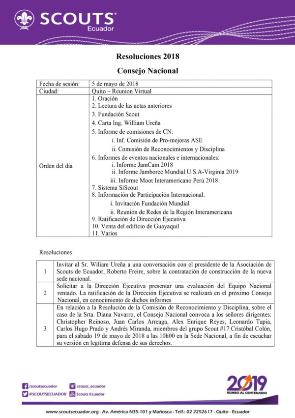 RESOL MAYO 2018