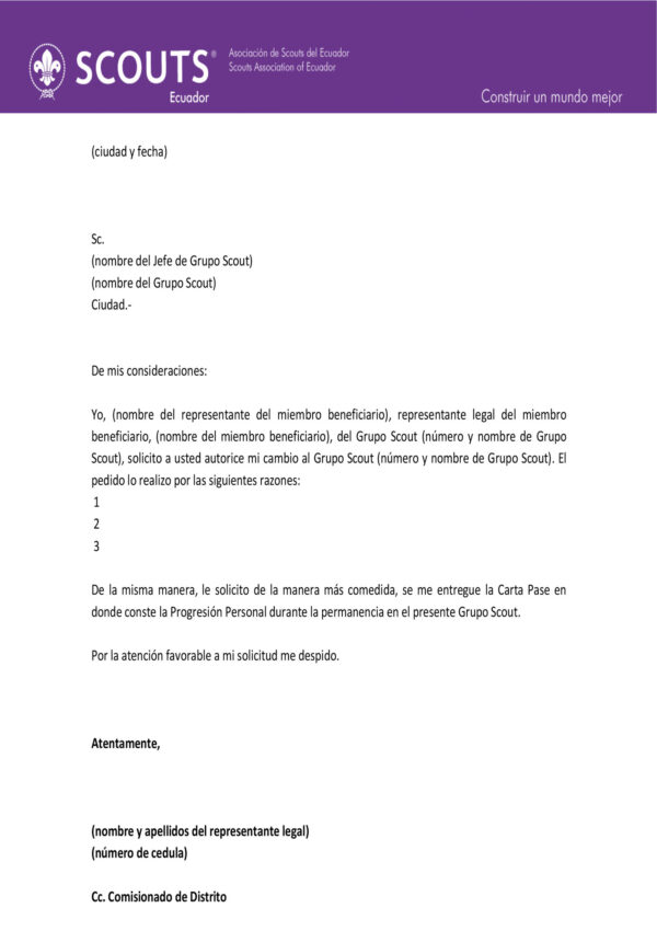 Solicitud de cambio